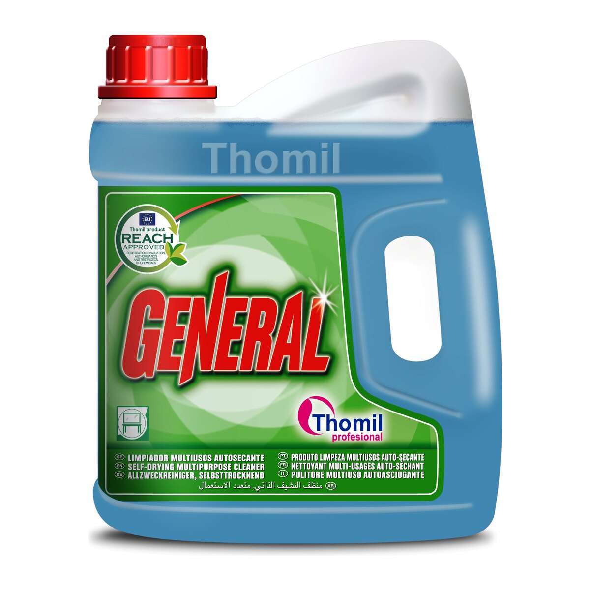 Thomil General, samosušeće višenamensko sredstvo za staklo i površine, 4 l